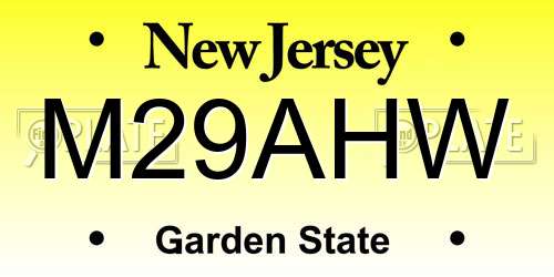 M29AHW New Jersey License Plate