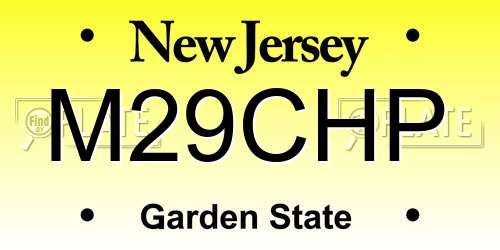M29CHP New Jersey License Plate