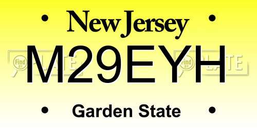 M29EYH New Jersey License Plate