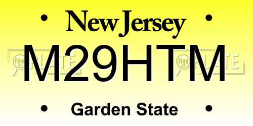 M29HTM New Jersey License Plate