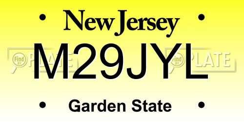 M29JYL New Jersey License Plate