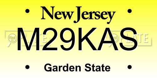 M29KAS New Jersey License Plate
