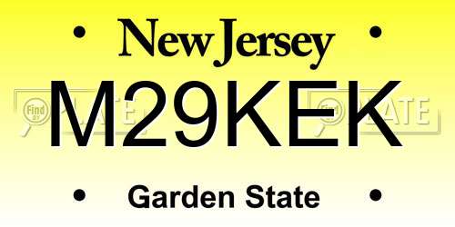 M29KEK New Jersey License Plate