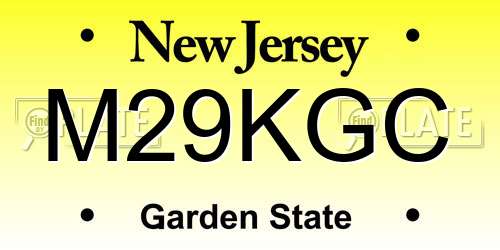 M29KGC New Jersey License Plate