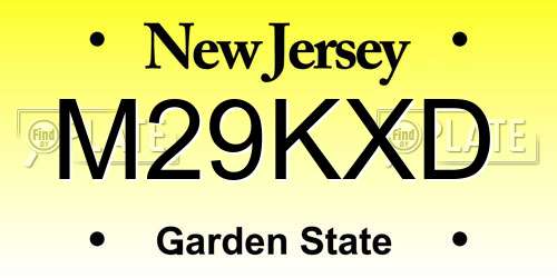 M29KXD New Jersey License Plate