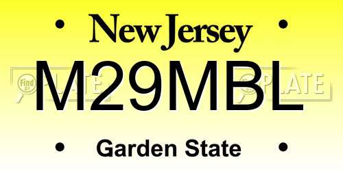 M29MBL New Jersey License Plate