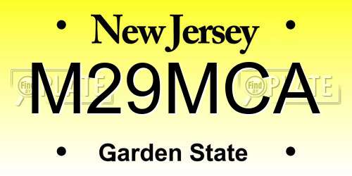 M29MCA New Jersey License Plate