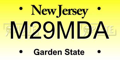 M29MDA New Jersey License Plate
