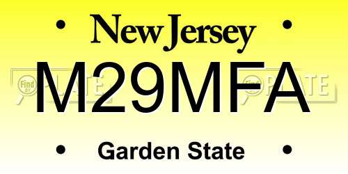 M29MFA New Jersey License Plate