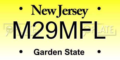 M29MFL New Jersey License Plate