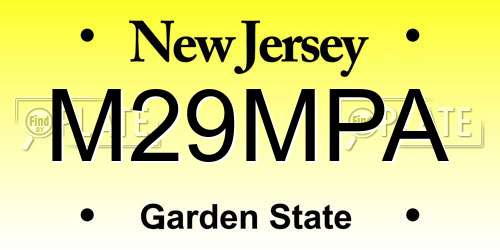 M29MPA New Jersey License Plate
