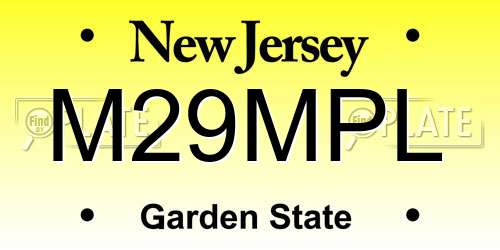 M29MPL New Jersey License Plate