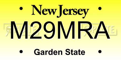 M29MRA New Jersey License Plate