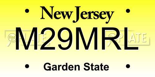 M29MRL New Jersey License Plate