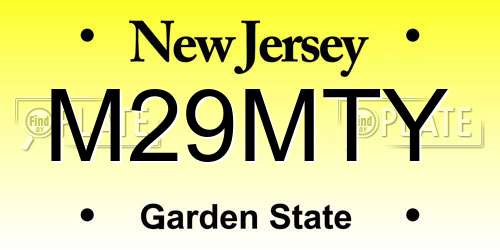 M29MTY New Jersey License Plate