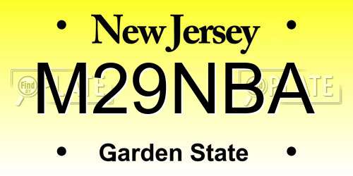 M29NBA New Jersey License Plate