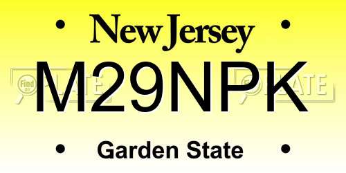 M29NPK New Jersey License Plate
