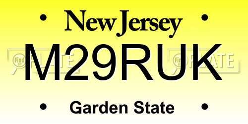 M29RUK New Jersey License Plate