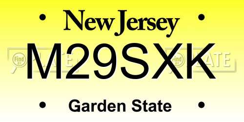 M29SXK New Jersey License Plate