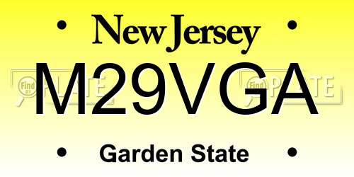 M29VGA New Jersey License Plate