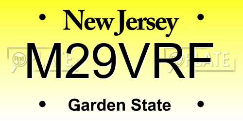 M29VRF New Jersey License Plate