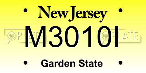 M3010I New Jersey License Plate