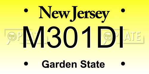 M301DI New Jersey License Plate
