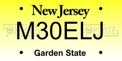 M30ELJ New Jersey License Plate