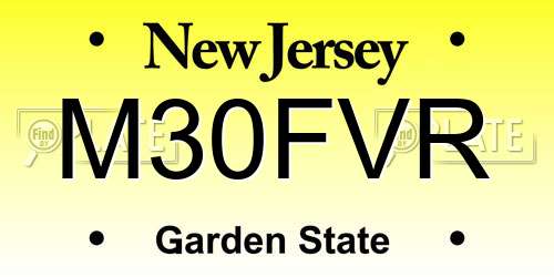 M30FVR New Jersey License Plate