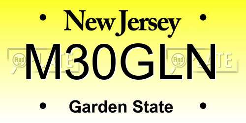 M30GLN New Jersey License Plate