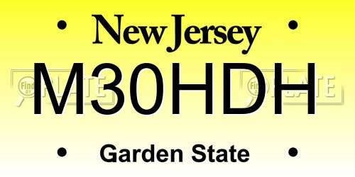 M30HDH New Jersey License Plate