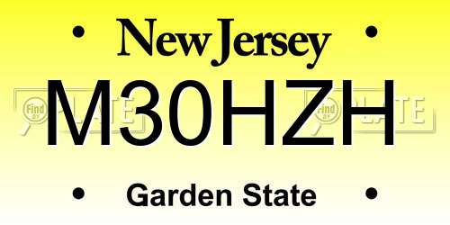 M30HZH New Jersey License Plate