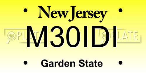 M30IDI New Jersey License Plate