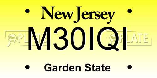 M30IQI New Jersey License Plate