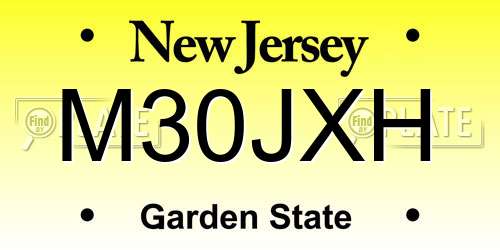 M30JXH New Jersey License Plate