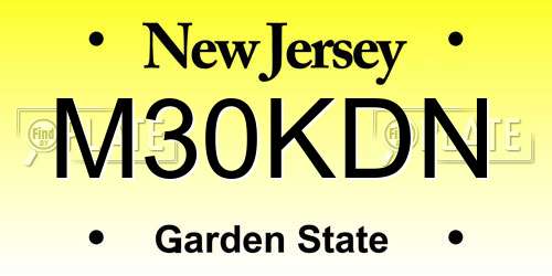 M30KDN New Jersey License Plate