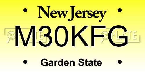 M30KFG New Jersey License Plate