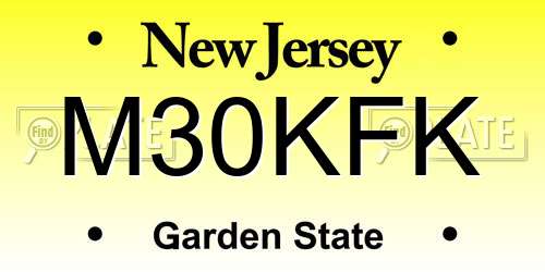 M30KFK New Jersey License Plate