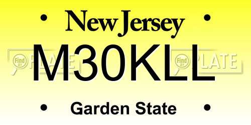 M30KLL New Jersey License Plate
