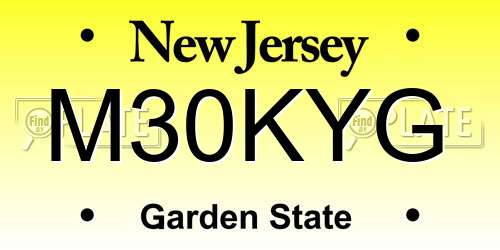 M30KYG New Jersey License Plate
