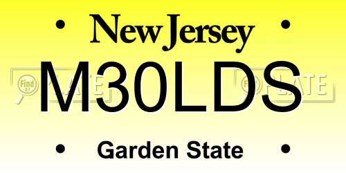 M30LDS New Jersey License Plate