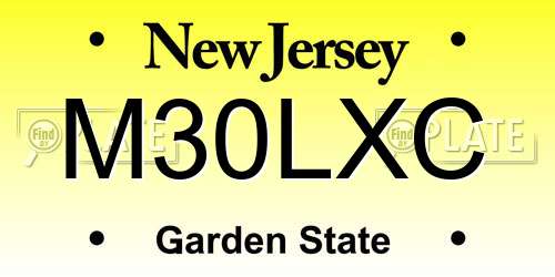 M30LXC New Jersey License Plate