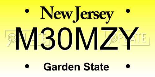M30MZY New Jersey License Plate