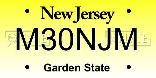 M30NJM New Jersey License Plate