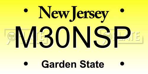 M30NSP New Jersey License Plate