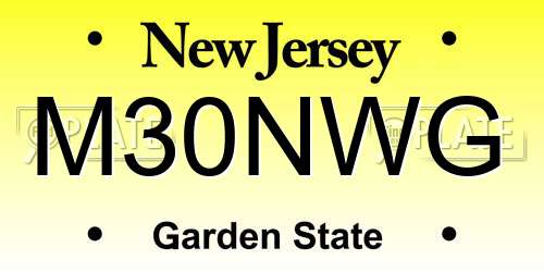 M30NWG New Jersey License Plate