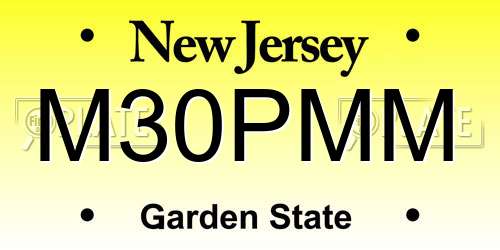 M30PMM New Jersey License Plate