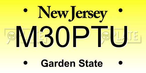 M30PTU New Jersey License Plate