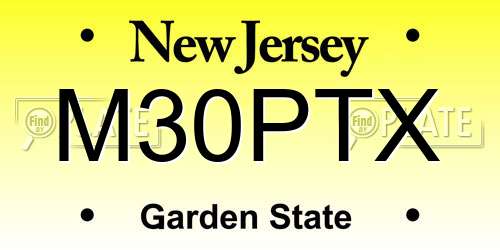 M30PTX New Jersey License Plate