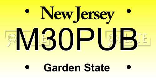 M30PUB New Jersey License Plate